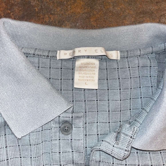 Perry Ellis Men's Grey/Silver Polo Casual Short Sleeve Shirt Size Large Vintage - Picture 2 of 3